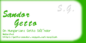 sandor getto business card